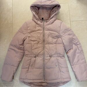 H&M Women's Light Pink Quilted Oversized drawstring- waist Puffer Jacket Size:XS